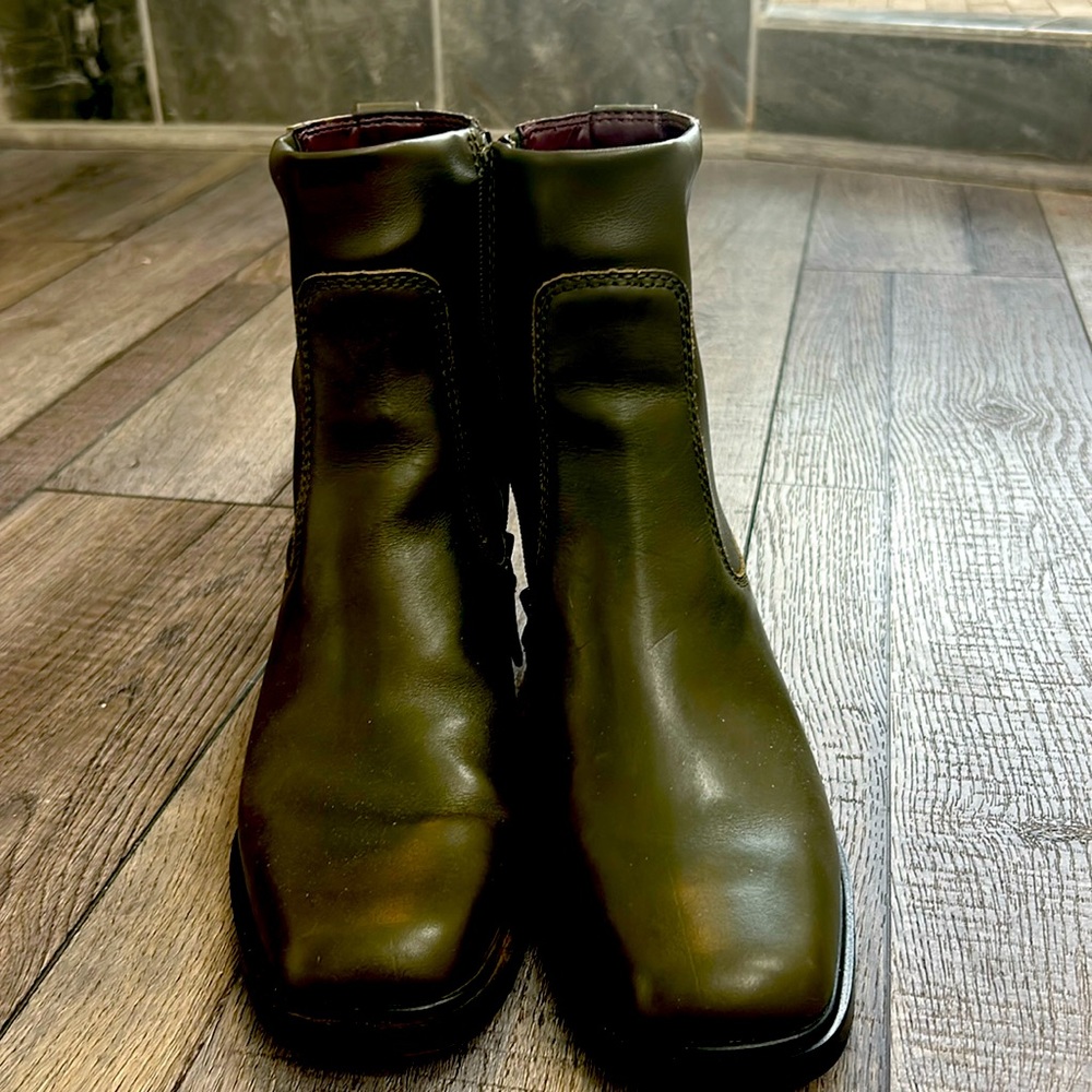 Vincent Camuto army green boots.  Ankle.  Worn twice